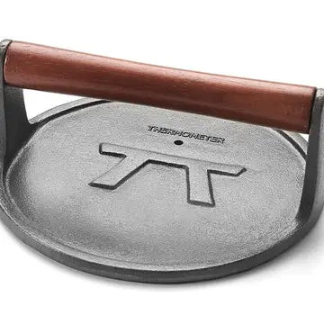 Outset Cast Iron Round Grill Press, 8" X 3.25"