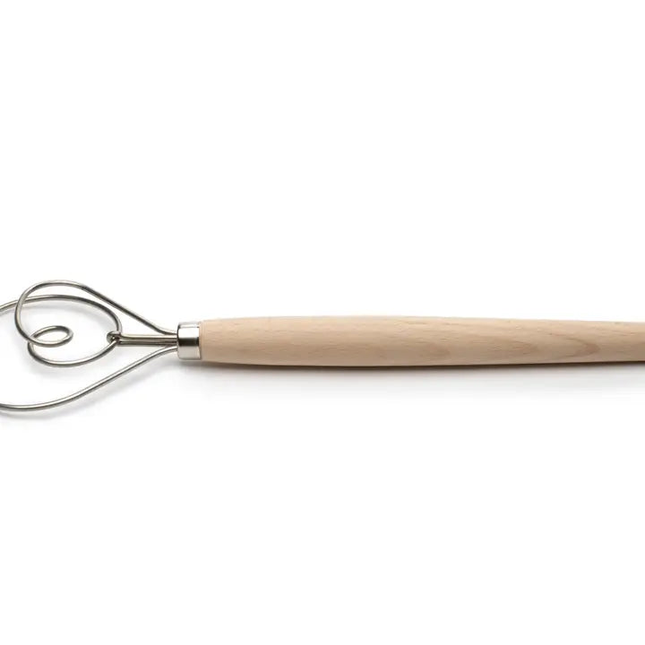 Fox Run Danish Dough Whisk, Stainless Steel and Wood, 12"