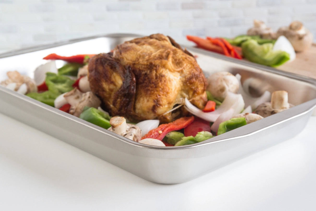 Fox Run Roasting Pan, Stainless Steel, 16.25” X 11” X 2.25”