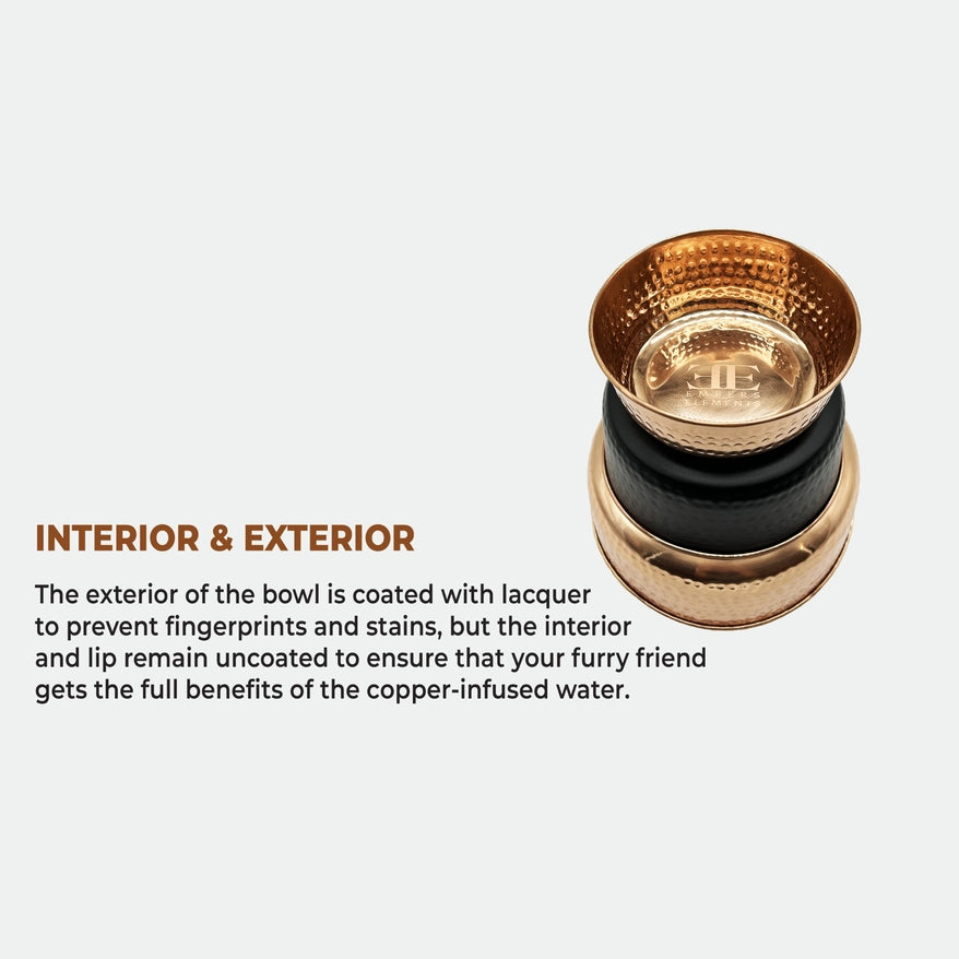 Aurora – Handcrafted, Hand Hammered Pure Copper Pet Bowls