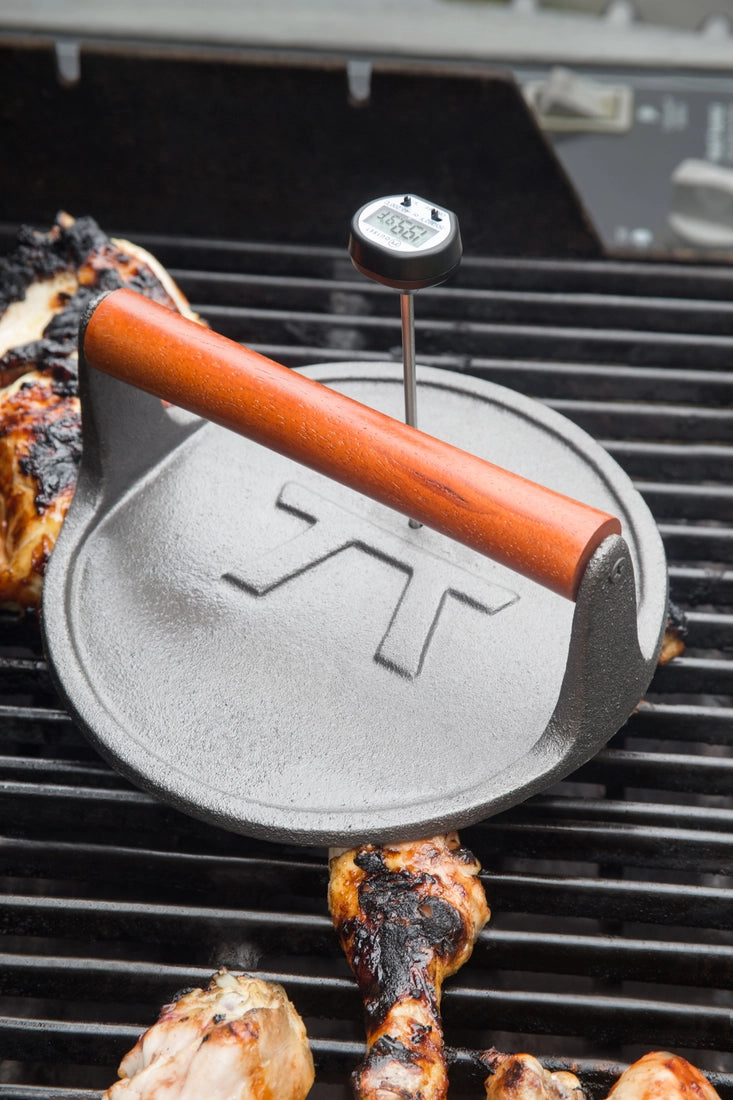 Outset Cast Iron Round Grill Press, 8" X 3.25"