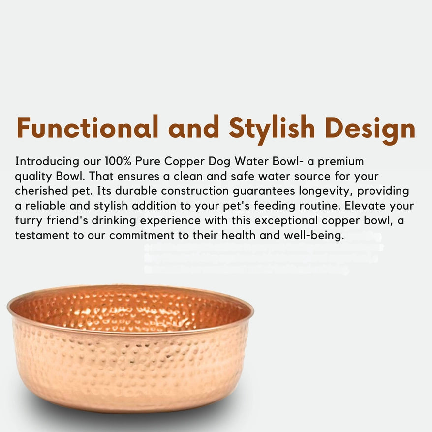 Aurora – Handcrafted, Hand Hammered Pure Copper Pet Bowls