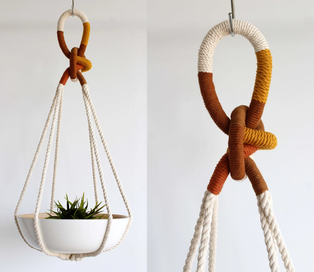 Cotton Macrame Plant Hanger, Unique Hanging Planter